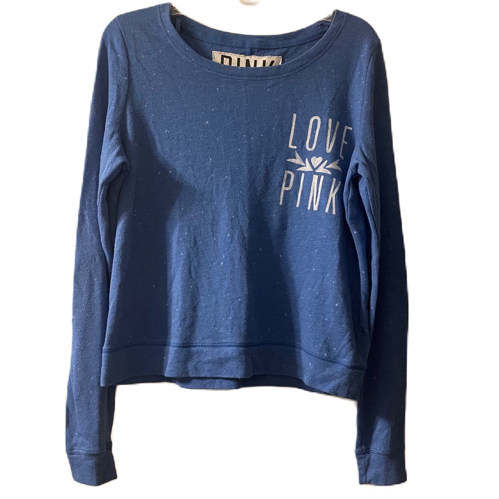 VICTORIA’S SECRET PINK • “Love Pink” Paint Splatter Sweatshirt • Size Small